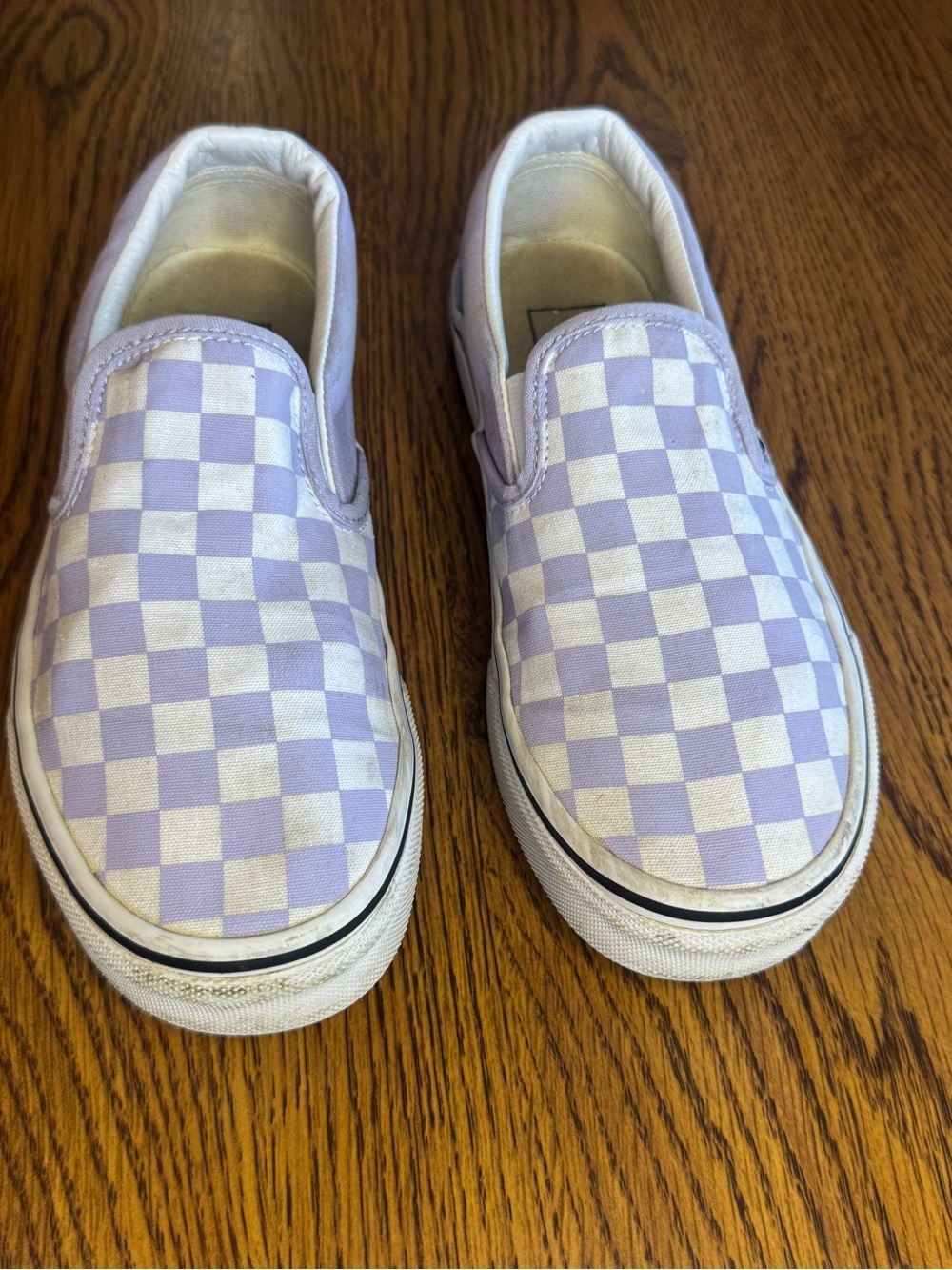 Vans Women's Classic Slip-On Checkerboard Sneakers - Lavender/White - Picture 3 of 7